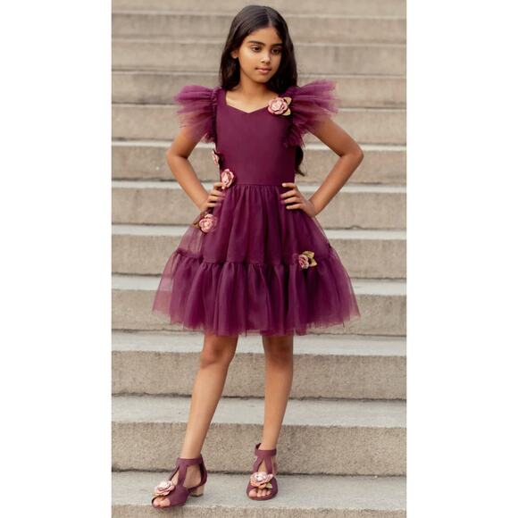 Joyfolie 8 Elain Dress in Deep Plum - Picture 1 of 7
